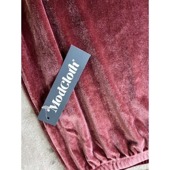 New ModCloth Velvet Joggers Extra Large XL Rose Blush Lagenlook Minimalist soft - Picture 3 of 5